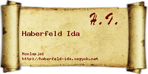 Haberfeld Ida névjegykártya
